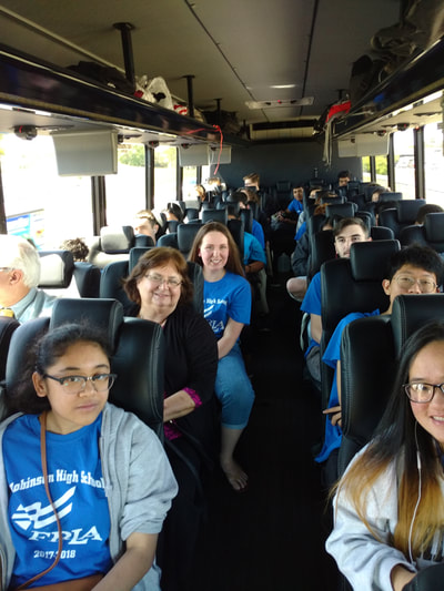 On the bus on the way to   Orlando for State Leadership Conference 2018